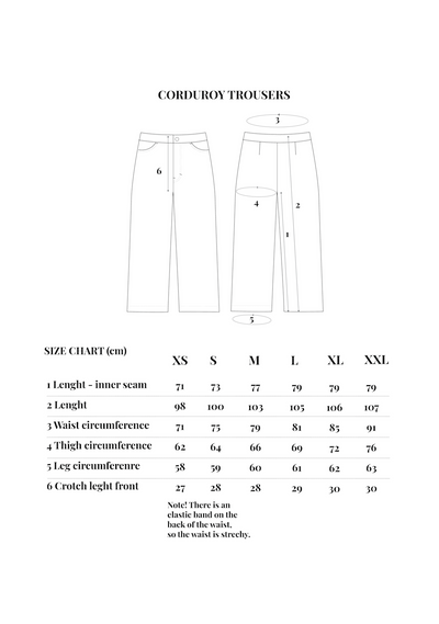 Corduroy Trousers - Black XL & XXL