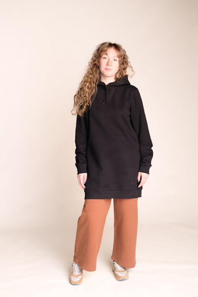 Buy online our sustainable clothing Sweater Hoodie Dress - Black - MORICO