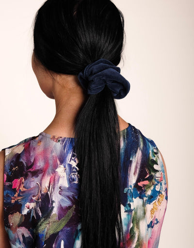 Buy online our sustainable clothing Accessories Scrunchie - Night Blue - MORICO