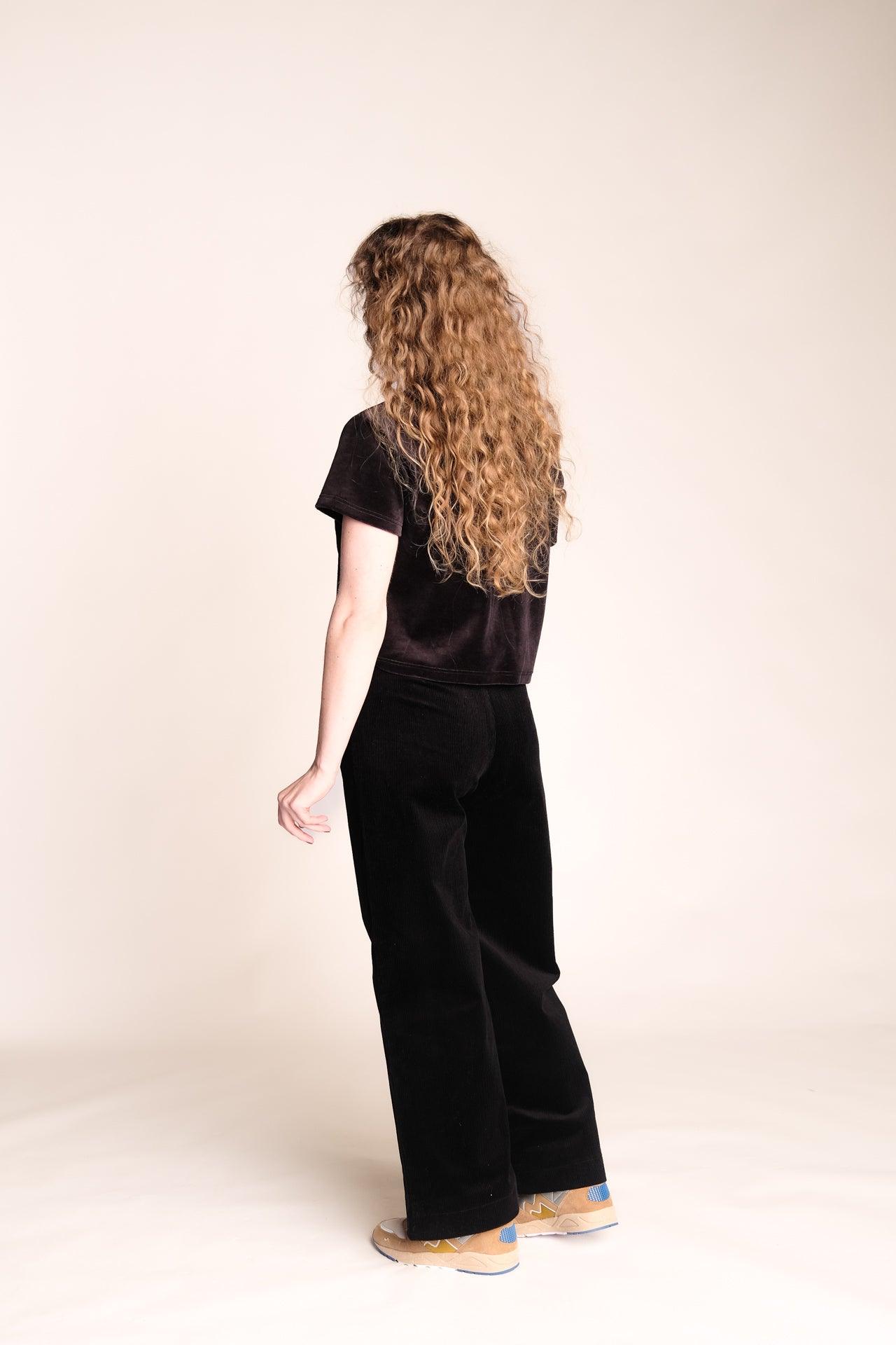 Velour T-Shirt - Black Velvet