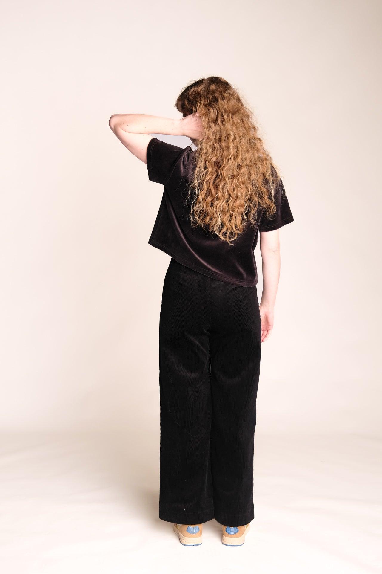 Velour T-Shirt - Black Velvet